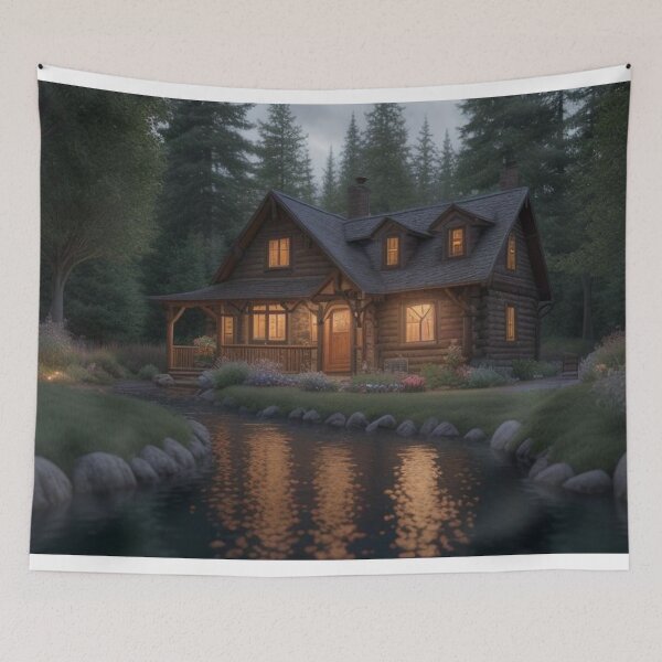 Item preview, Fantasy Cottage House With Creek designed and sold by highplacidity.