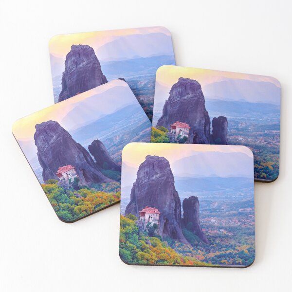 Item preview, Meteora - Epic Rock Pillars with Monasteries Sunset Rays designed and sold by Adam Gormley.