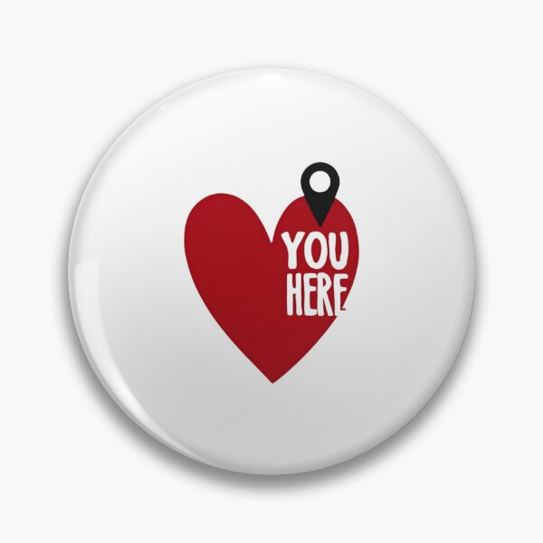 Item preview, You Are Here: Red Heart with Location Pin Bold Design designed and sold by Colorful-Garden.