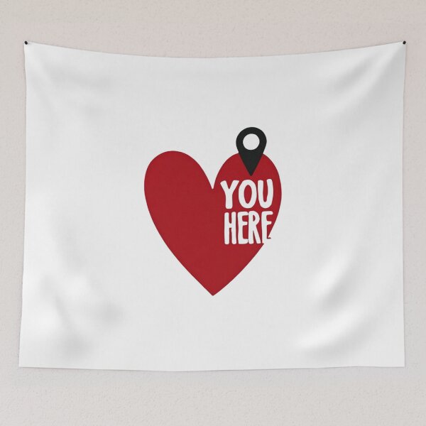 Item preview, You Are Here: Red Heart with Location Pin Bold Design designed and sold by Colorful-Garden.