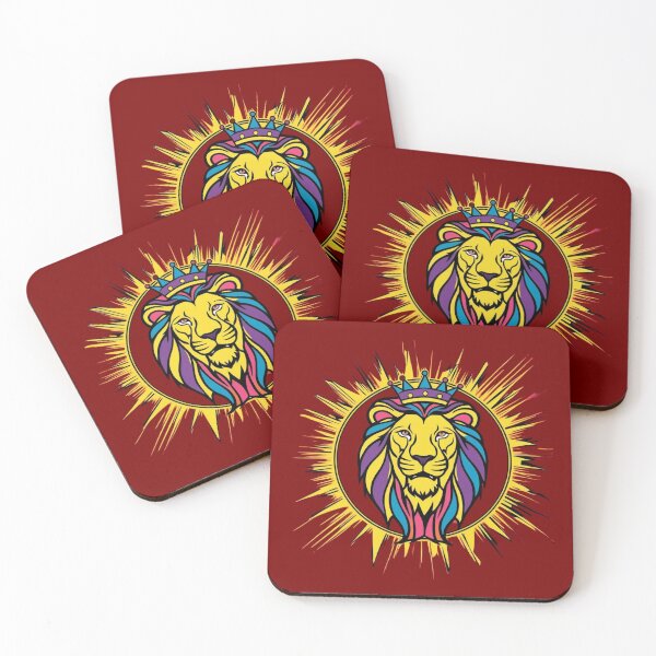 Item preview, The King of the Jungle Lion with Crown Majestic Lion Colorful Lion designed and sold by TolgaSal.