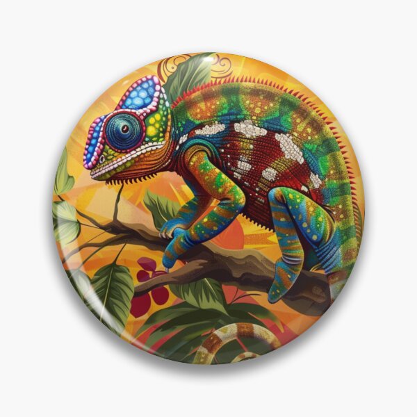 Item preview, Vivace Mosaico Tropicale: Un Camaleonte tra Colori e Natura designed and sold by Cris888.
