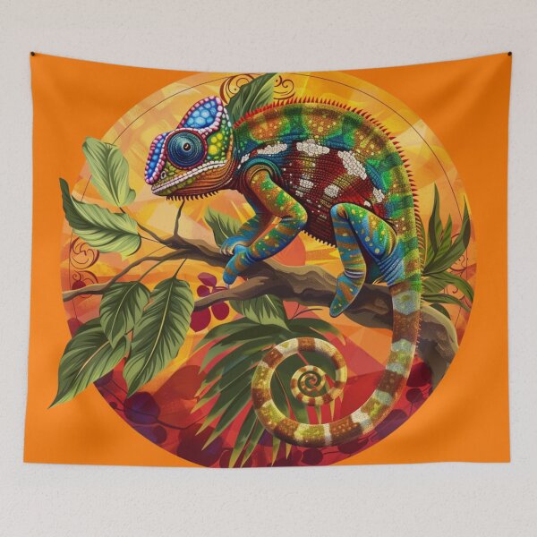 Item preview, Vivace Mosaico Tropicale: Un Camaleonte tra Colori e Natura designed and sold by Cris888.