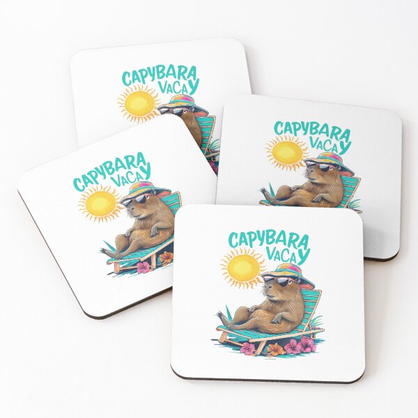Item preview, Capybara Vacay - Relaxing Capybara on Vacation Illustration designed and sold by Colorful-Garden.