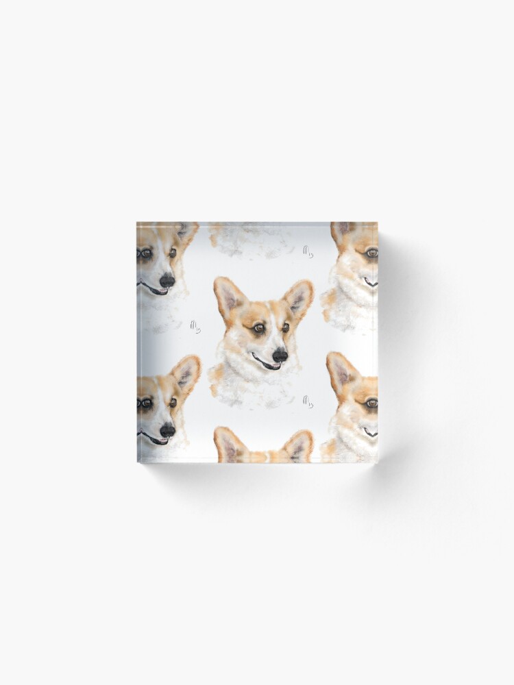 Alternate view of Sweet Happy Smiling Corgi Acrylic Block