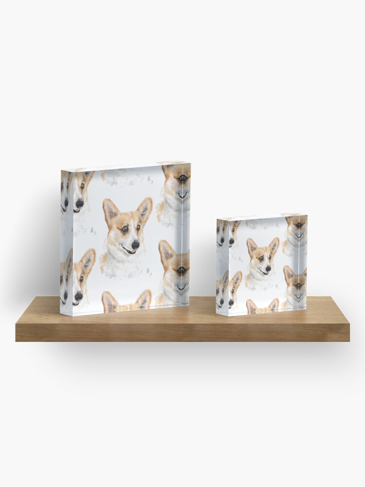 Alternate view of Sweet Happy Smiling Corgi Acrylic Block