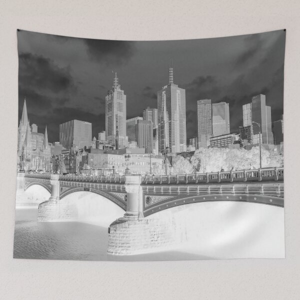 Item preview, Melbourne Skyline black and white designed and sold by Mauswohn.