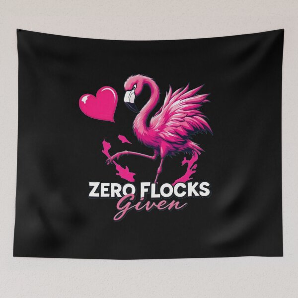 Item preview, Zero Flocks Given Flamingo - Funny Valentine's Day Design by LaLi Designs designed and sold by LaLi-Designs.