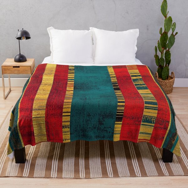 Item preview, Epic Moroccan Style Turquoise Red Gold Gilded Stripes designed and sold by GrinGalore.
