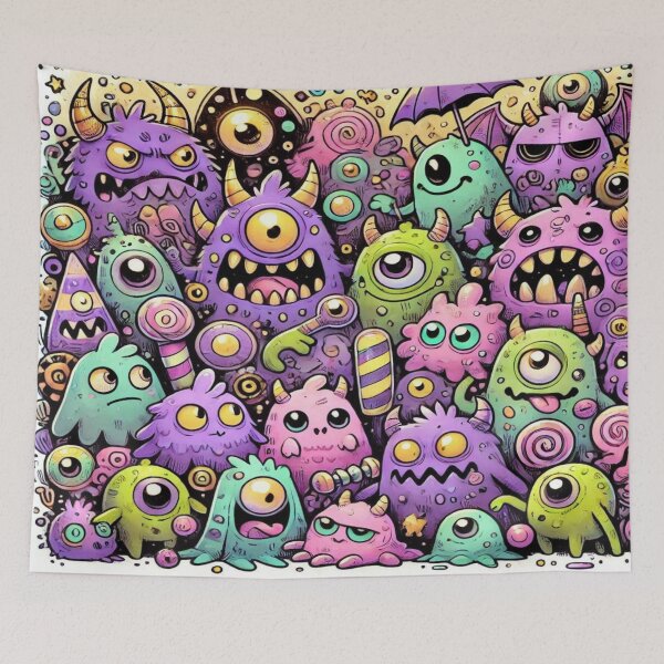 Item preview, Chaotic, Colorful Monster Doodle Reloaded Premium Trendy Best Gift designed and sold by Imaginarium of Chaos falcon88 .