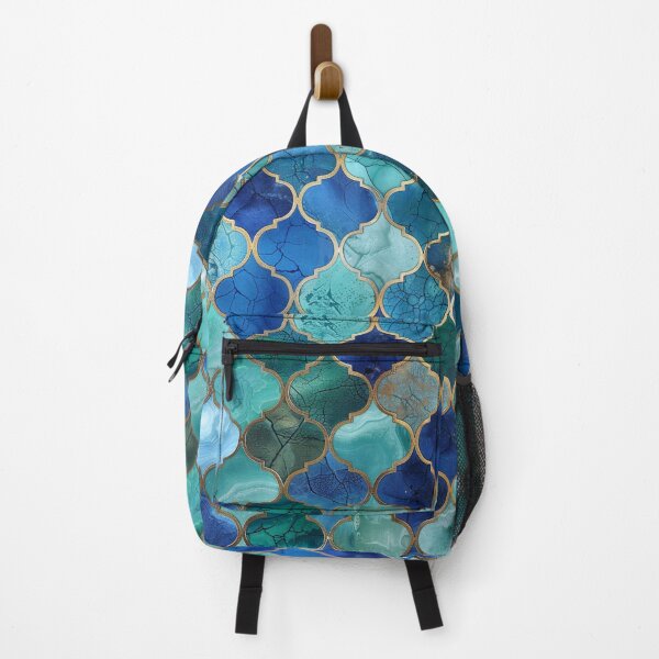 Item preview, Mint Green, Aqua & Gold Decorative Morrocan Tile Pattern 3 designed and sold by GrinGalore.