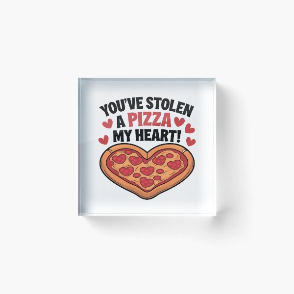 Item preview, Heart-Shaped Pizza Valentine – "You've Stolen a Pizza My Heart!" designed and sold by JPees.