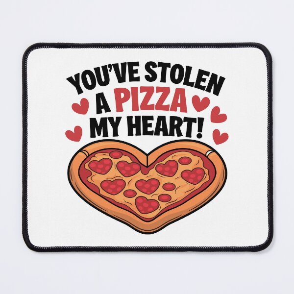 Item preview, Heart-Shaped Pizza Valentine – "You've Stolen a Pizza My Heart!" designed and sold by JPees.