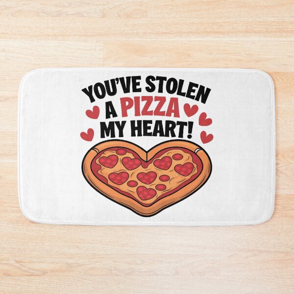Item preview, Heart-Shaped Pizza Valentine – "You've Stolen a Pizza My Heart!" designed and sold by JPees.