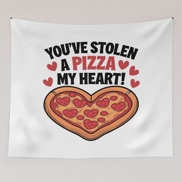 Item preview, Heart-Shaped Pizza Valentine – "You've Stolen a Pizza My Heart!" designed and sold by JPees.