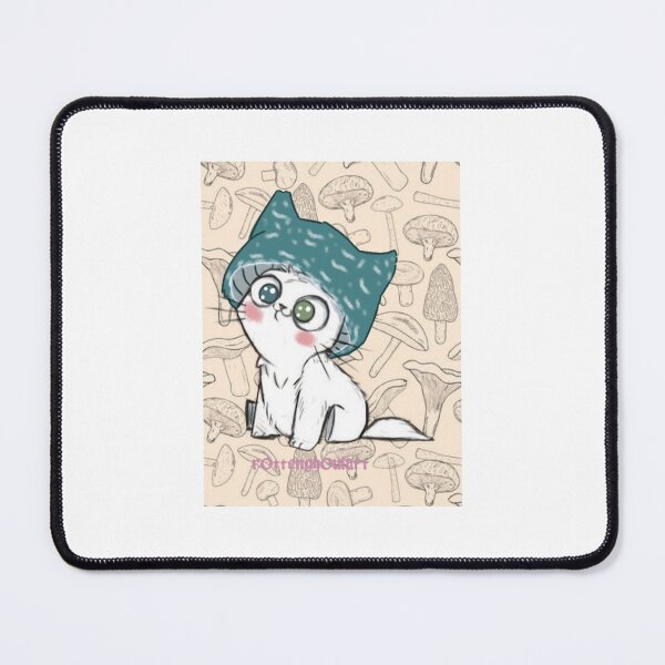 Item preview, Meowshroom white cat designed and sold by RottenGh0ul.