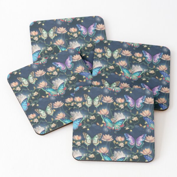 Item preview, Mystic Midnight Garden Butterflies Blossoms Lotus Flowers designed and sold by Kia Blaze.