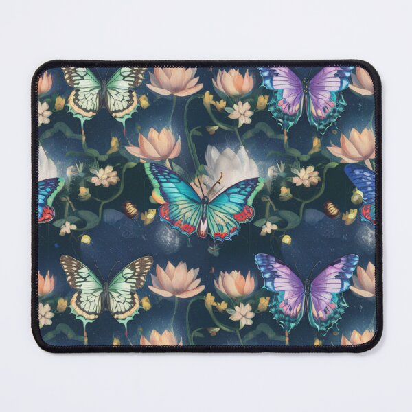 Item preview, Mystic Midnight Garden Butterflies Blossoms Lotus Flowers designed and sold by Kia Blaze.