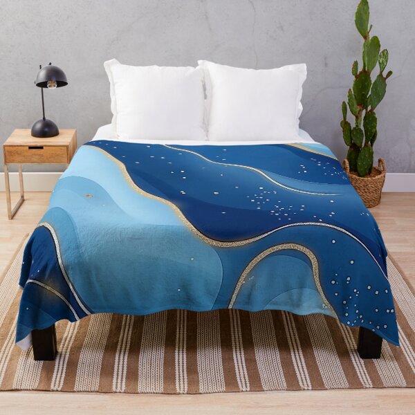 Item preview, Blue and Gold Ocean Wave Background designed and sold by GoldenTealArts.
