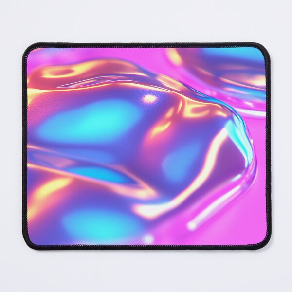 Item preview, Iridescent Fluid Shapes on Pink Background designed and sold by GoldenTealArts.