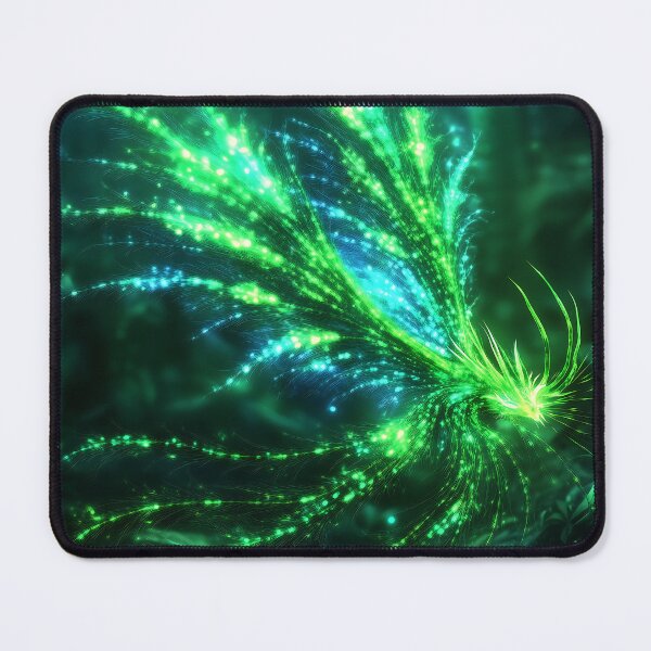 Item preview, Glowing Green Phoenix in Enchanted Forest designed and sold by GoldenTealArts.