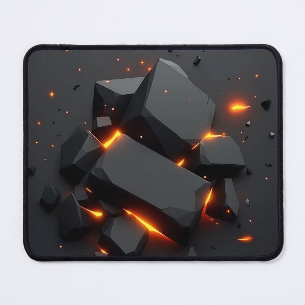 Item preview, Black Rocks With Glowing Orange Fire Design designed and sold by GoldenTealArts.