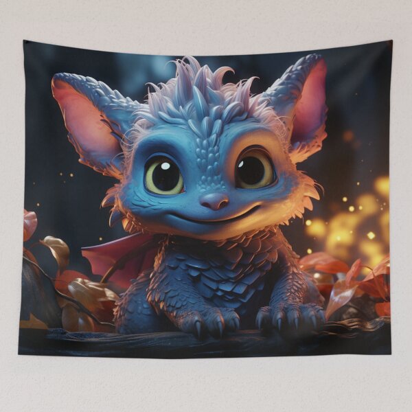 Item preview, Enchanting Cute Blue Dragon Hatchling designed and sold by Cris888.