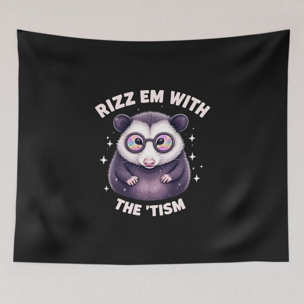 Item preview, Racoon Cartoon Retro Rizz Em With The Tism designed and sold by Alex Songs.