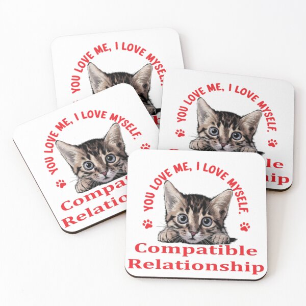 Item preview, Cat with text 'compatible relationship' designed and sold by Tomasz  Siennicki.