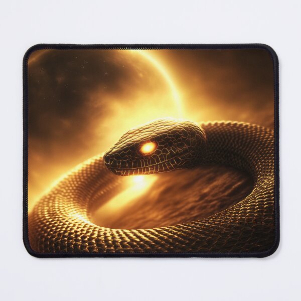 Item preview, Golden Snake with Solar Eclipse Backdrop designed and sold by GoldenTealArts.