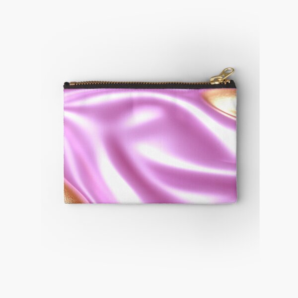 Item preview, Pink and Gold Satin Fabric Waves designed and sold by GoldenTealArts.