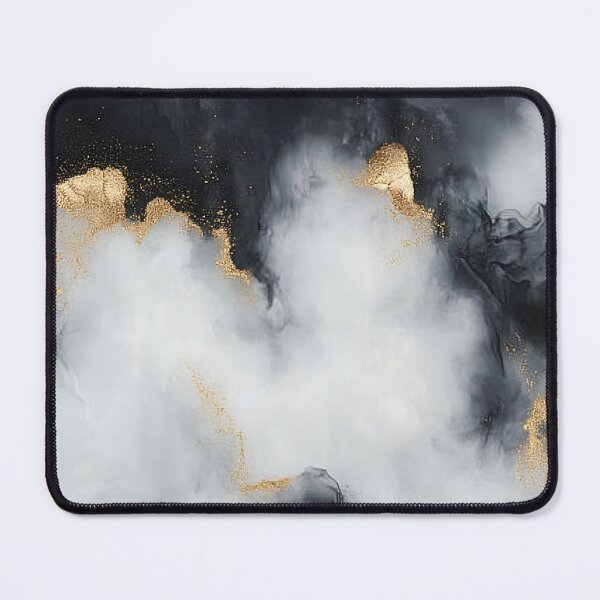 Item preview, Abstract Cloud Marble With Gold Glitter designed and sold by GoldenTealArts.