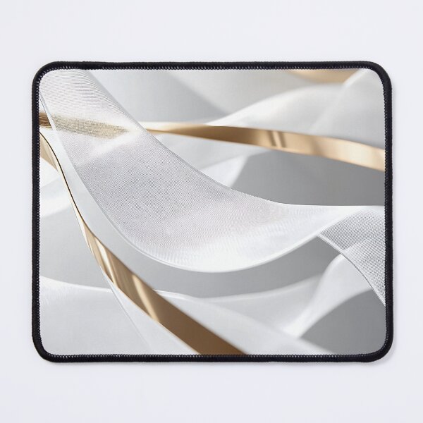 Item preview, Abstract White Ribbon With Golden Edges Design designed and sold by GoldenTealArts.