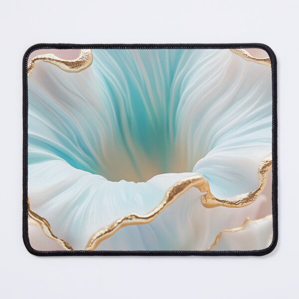 Item preview, Pastel Blue And Pink 3D Floral With Golden Edges designed and sold by GoldenTealArts.