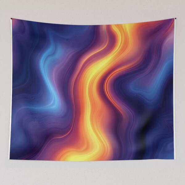 Aperçu de l'œuvre Dégradé dynamique avec des couleurs vives mélangées de bleu et d'orange créée et vendue par GoldenTealArts.