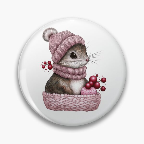 Item preview, Cozy Squirrel in Pink Beanie designed and sold by BukkyStory.