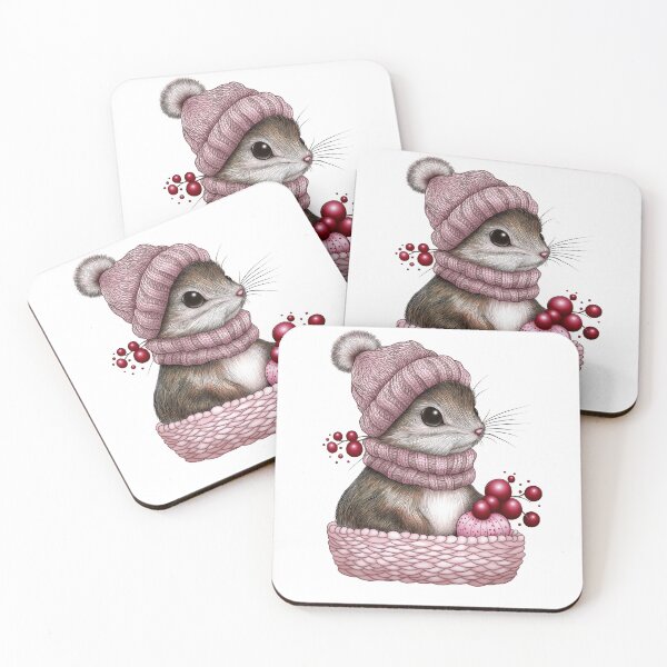Item preview, Cozy Squirrel in Pink Beanie designed and sold by BukkyStory.