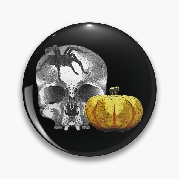 Item preview, pumpkins, human skulls, horror motif, tarantulas designed and sold by Kirei-Lily.