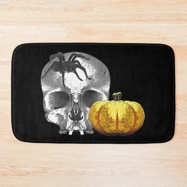 Item preview, pumpkins, human skulls, horror motif, tarantulas designed and sold by Kirei-Lily.