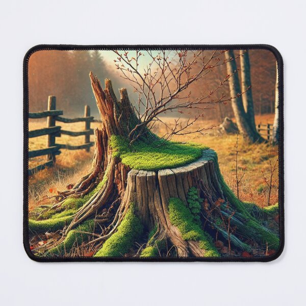 Item preview, tree stump in rural autumn light designed and sold by Sigtrix.