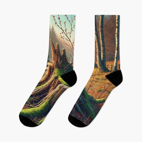 Item preview, tree stump in rural autumn light designed and sold by Sigtrix.