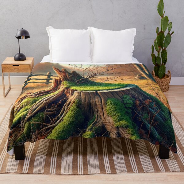 Item preview, tree stump in rural autumn light designed and sold by Sigtrix.