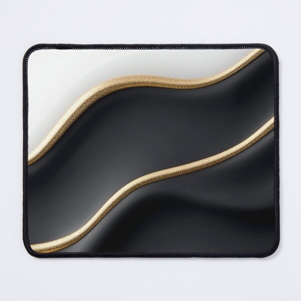 Item preview, Elegant Black Silk Background With Gold Wave Design designed and sold by GoldenTealArts.