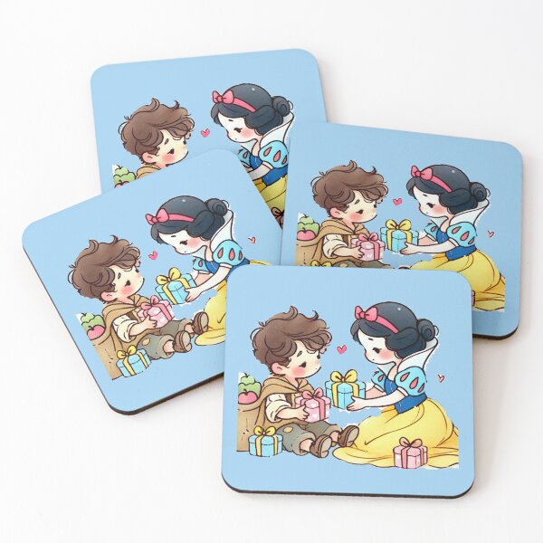 Item preview, Snow White Sharing Gifts with a Poor Child - Cute Minimalist Art,   designed and sold by PaintMeWorld.
