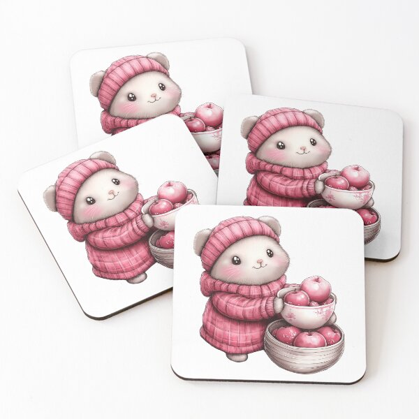 Item preview, Cute Hamster in Love with Apples designed and sold by BukkyStory.