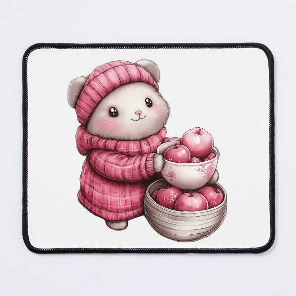 Item preview, Cute Hamster in Love with Apples designed and sold by BukkyStory.