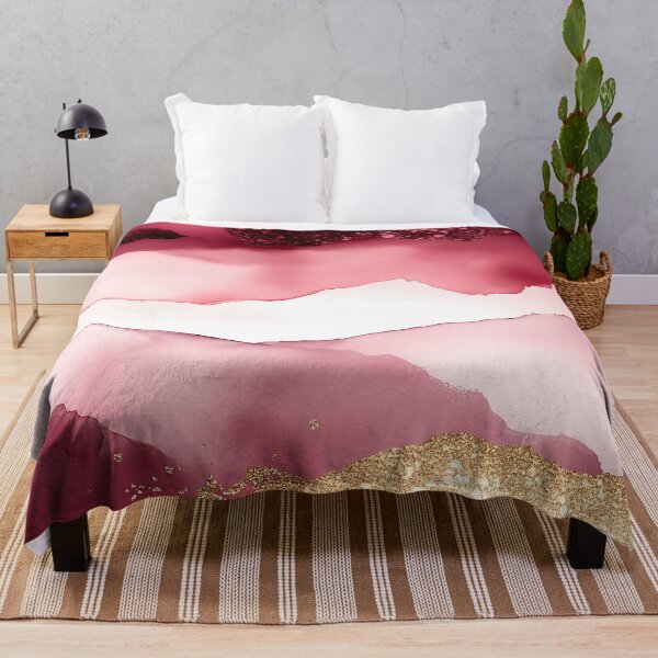 Item preview, Elegant Burgundy and Pink Watercolor With Gold Glitter designed and sold by GoldenTealArts.