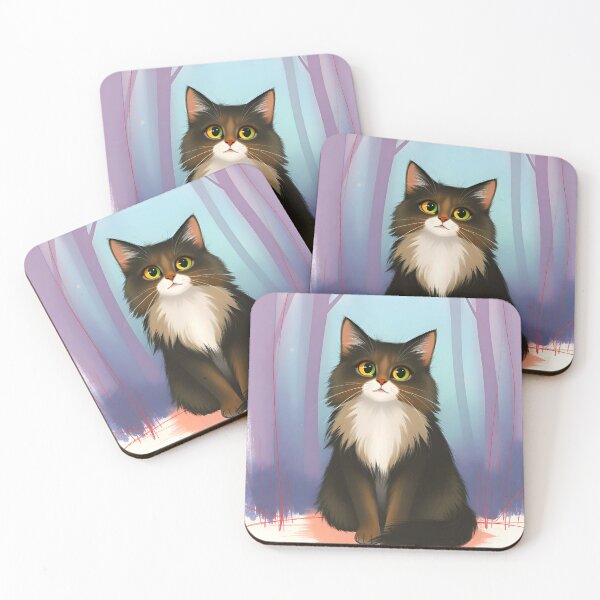 Item preview, Magical Maine Coon Cat in Fantasy Forest Sticker designed and sold by Deepmalya.