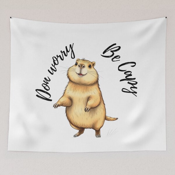 Item preview, tender design capybara cheerful perfect gift for teenagers women and men adults phrase don't worry be capy designed and sold by Kikimarketplace.