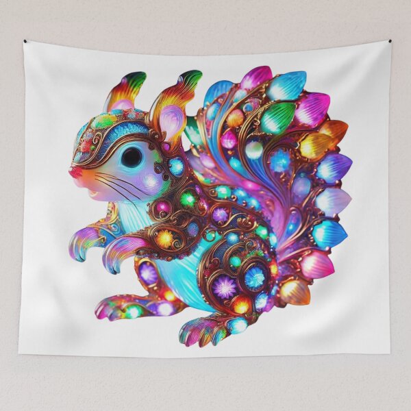 Item preview, Colorful Squirrel - Nature’s Whimsy in Vibrant Colors designed and sold by GloriousArtSKD.
